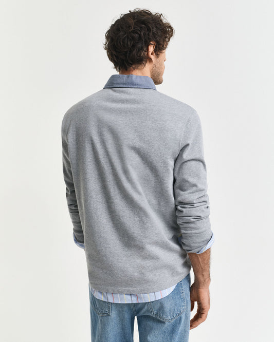 Rugby-Polohemd mit Chambray-Kragen
