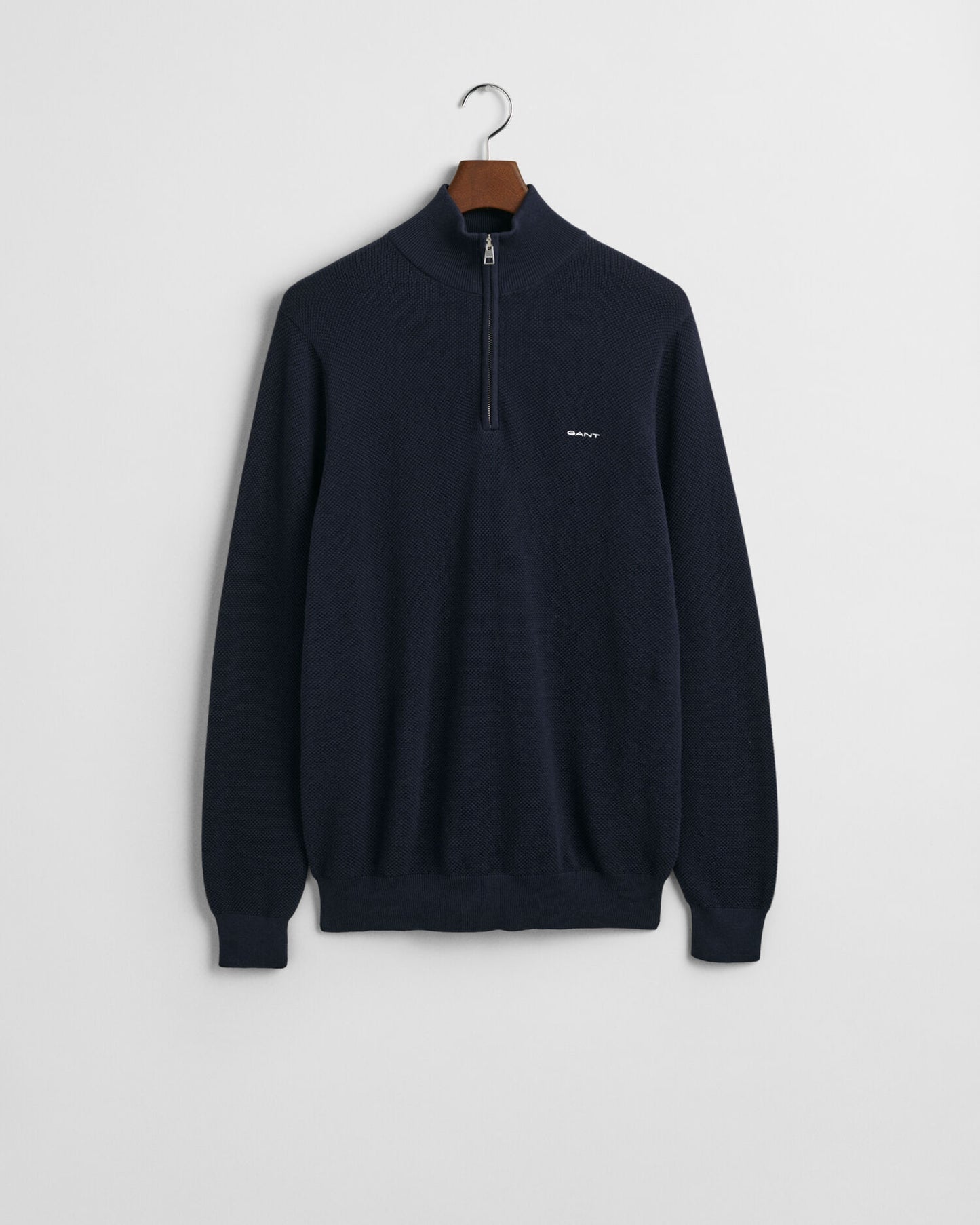 Cotton Pique Half-Zip Sweater