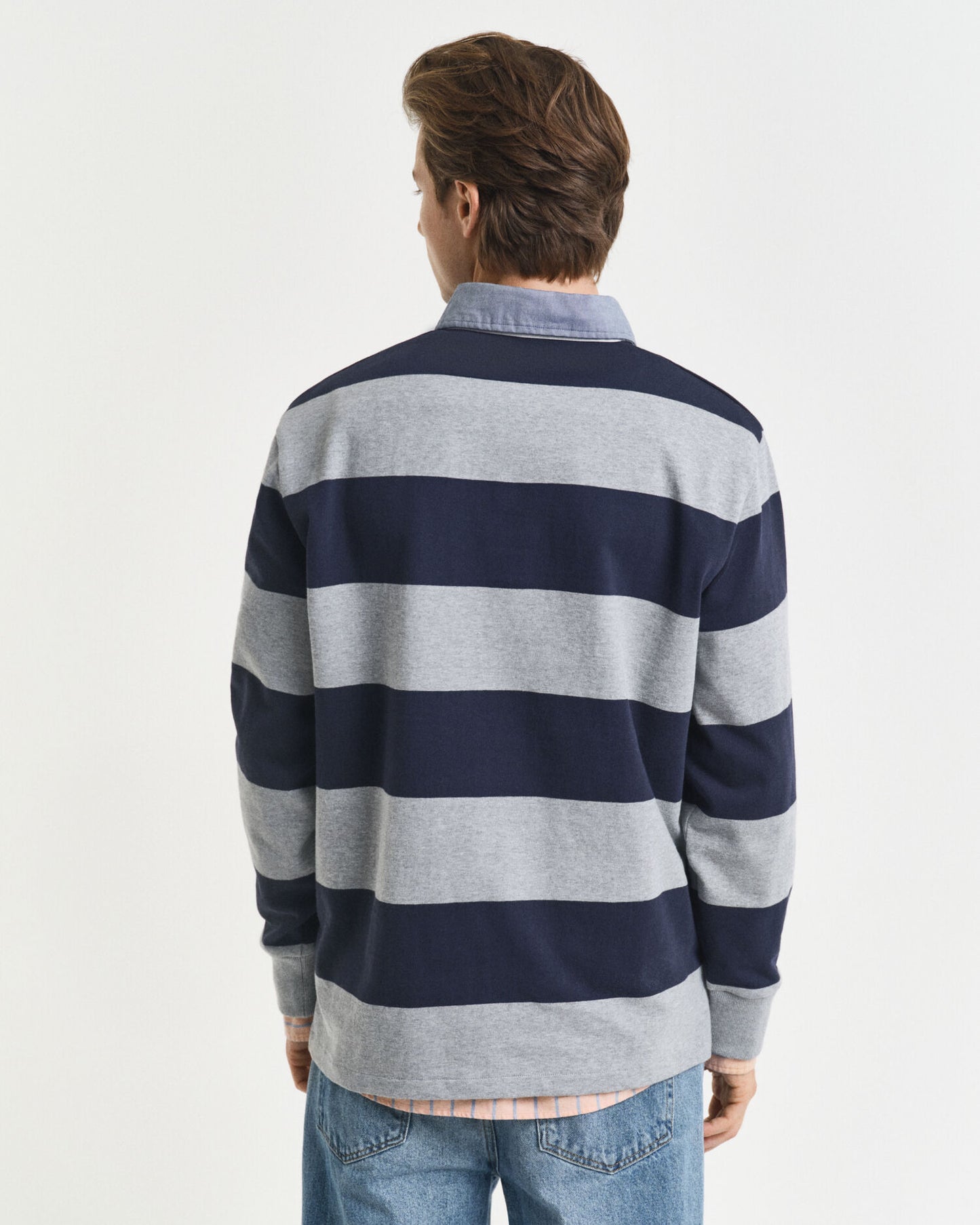 Gestreiftes Heavy Rugger mit Chambray-Kragen