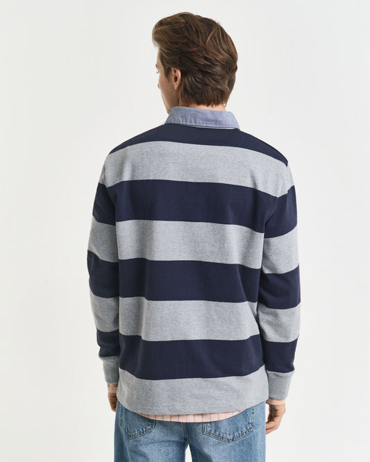 Gestreiftes Heavy Rugger mit Chambray-Kragen