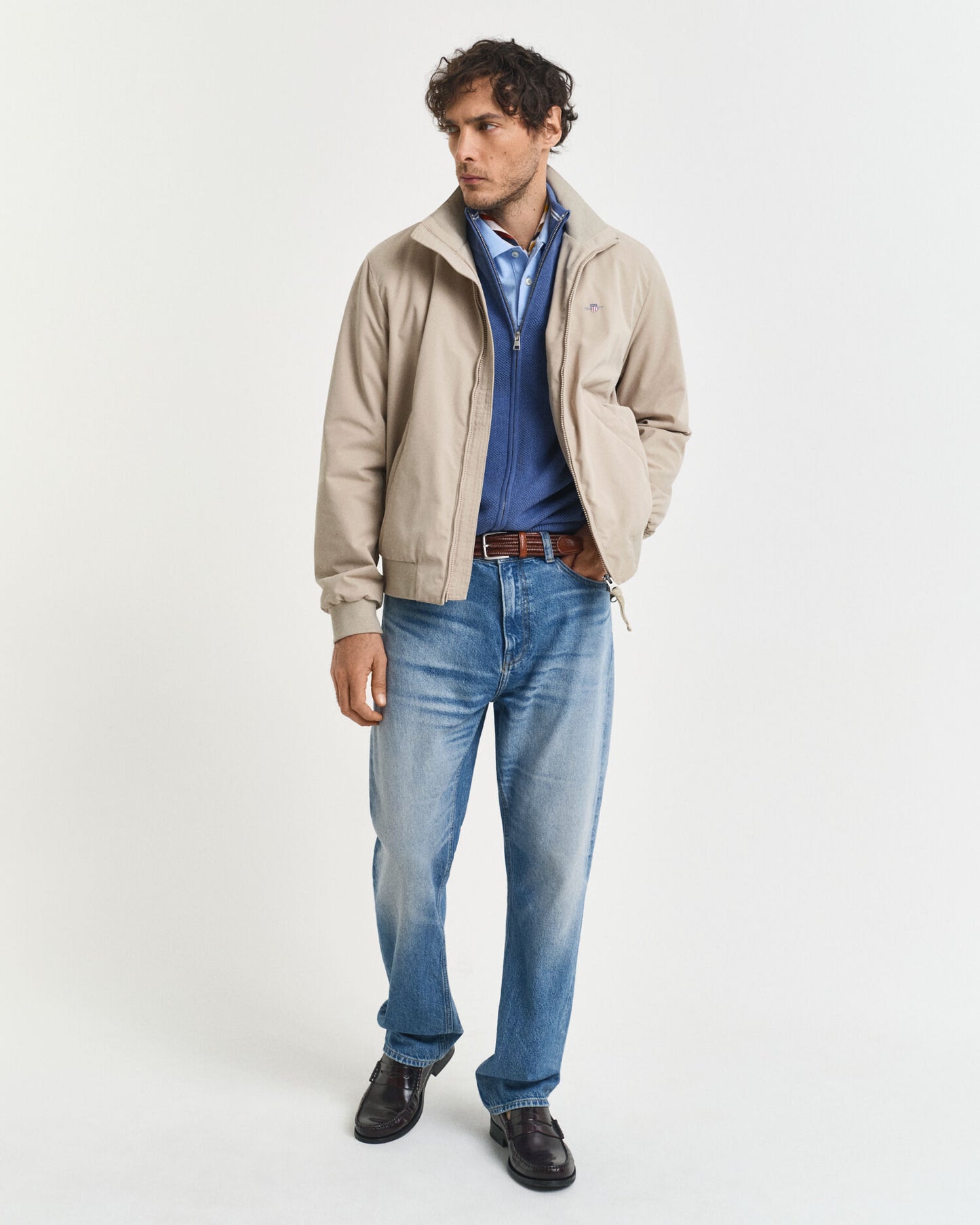 Cotton Pique Zip Cardigan